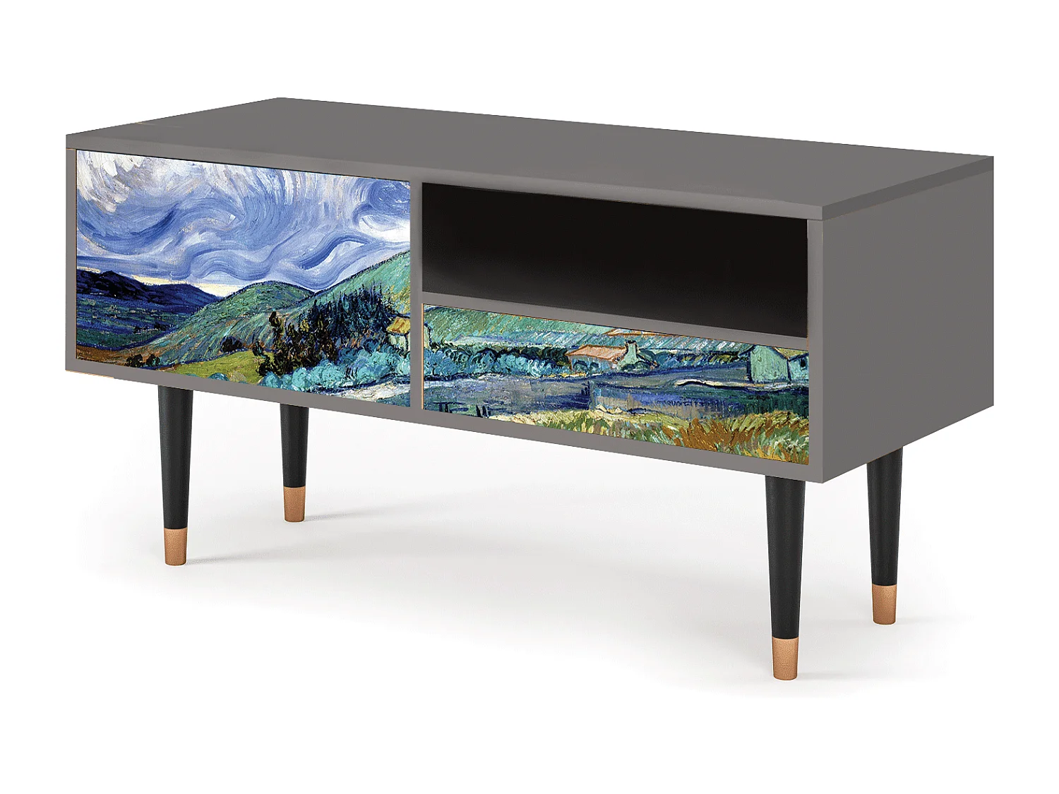 Meuble TV - 115х59х48 cm - T3 - Landscape, Gris