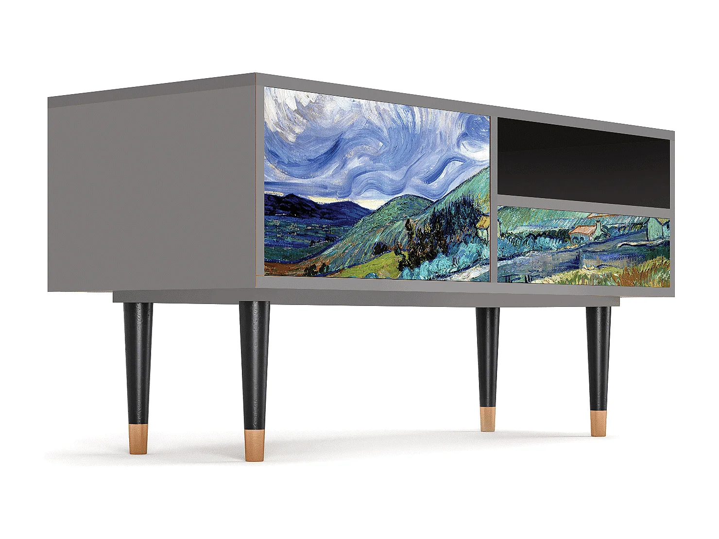 Meuble TV - 115х59х48 cm - T3 - Landscape, Gris