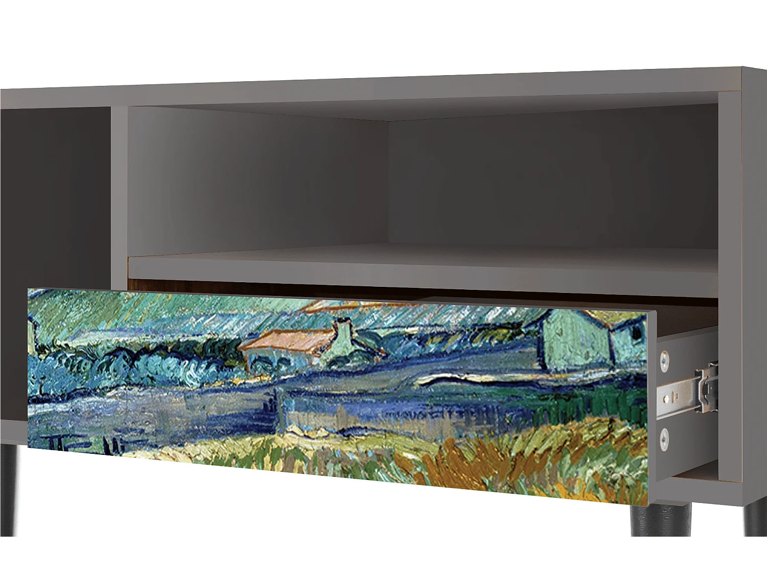 Meuble TV - 115х59х48 cm - T3 - Landscape, Gris