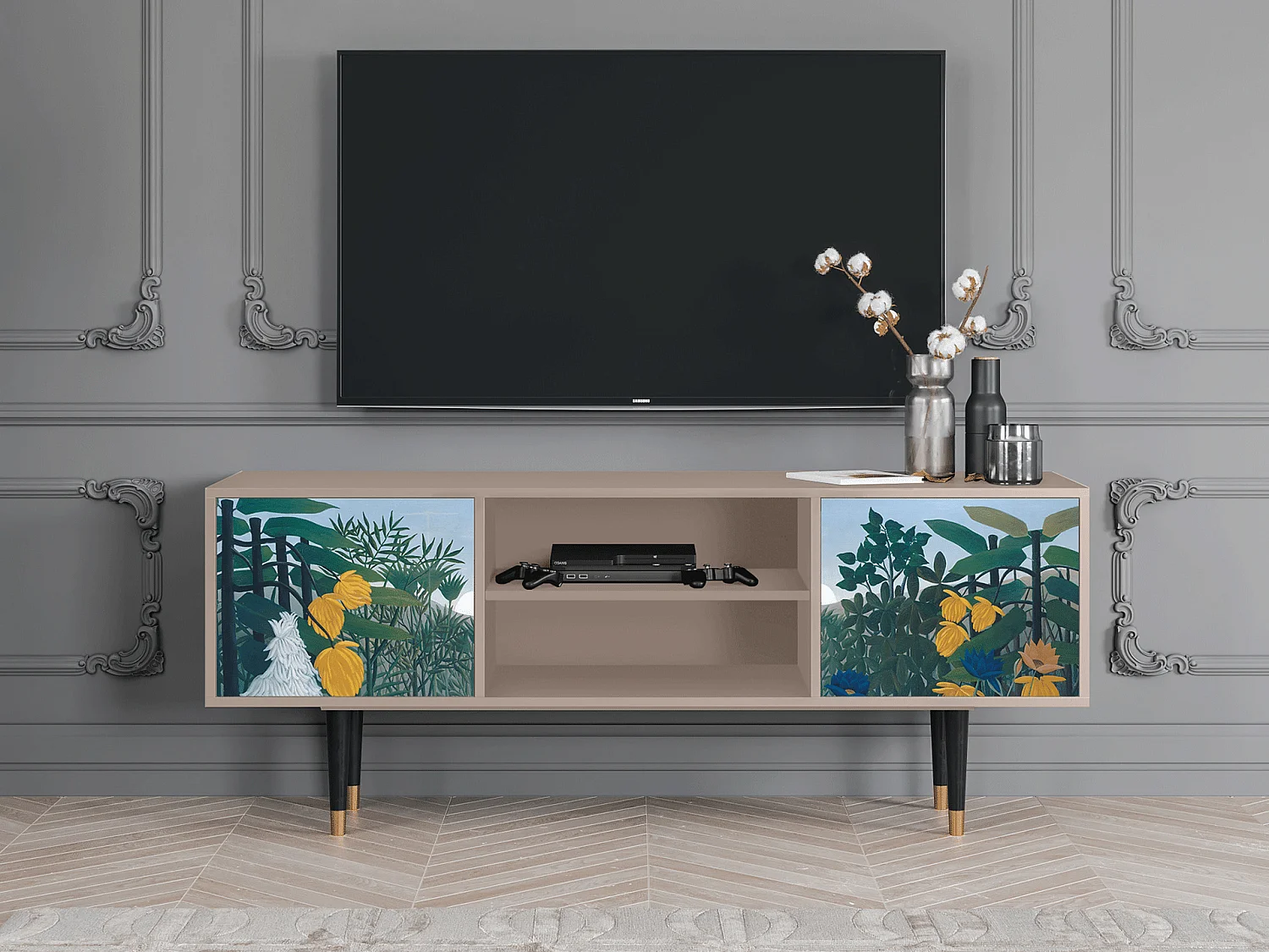 Mobile TV - 170х69х48 cm - T2 - The Repast of the Lion, Latte