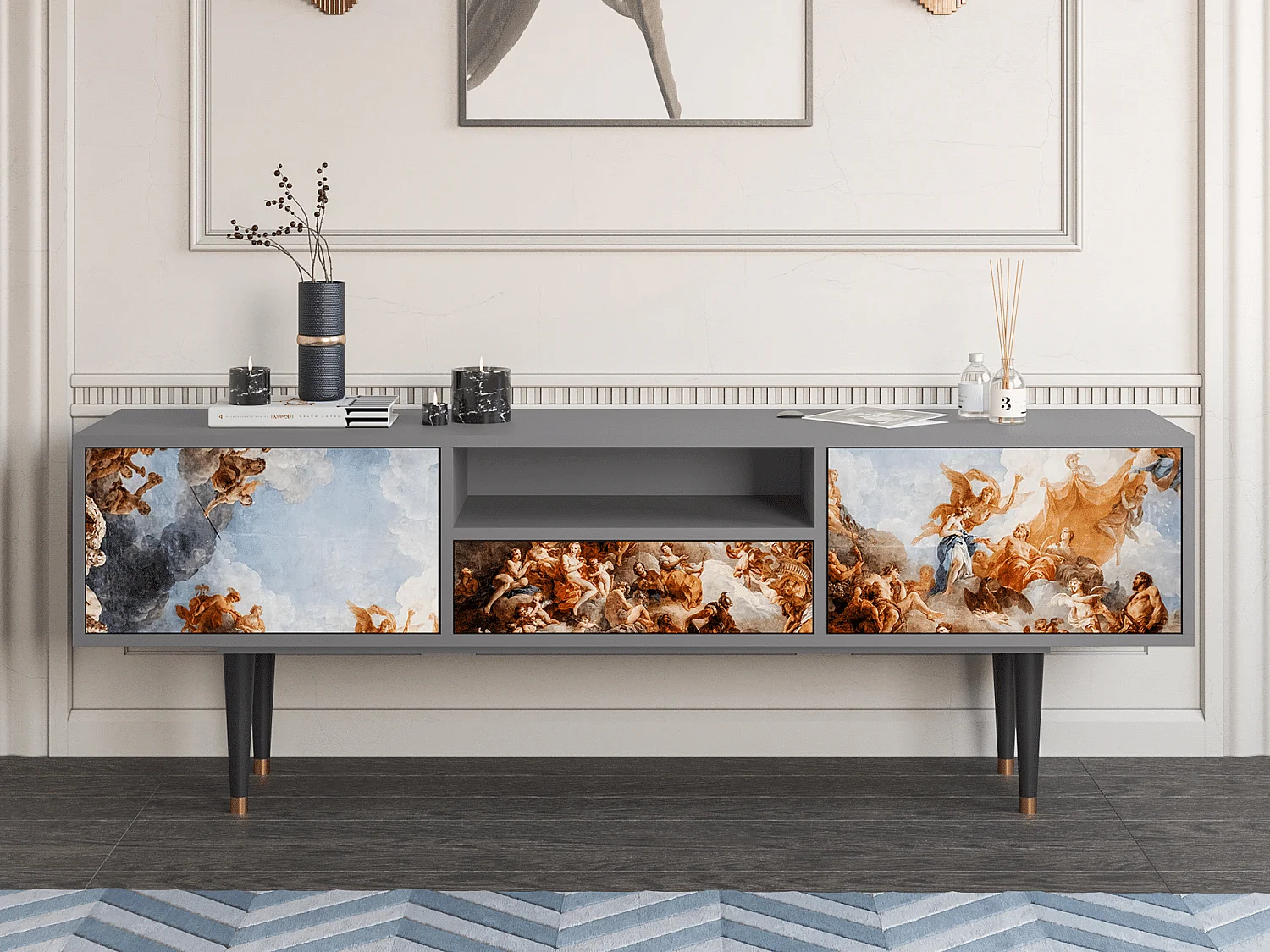 Meuble TV - 170х59х41 cm - T6 - Versailles, Gris