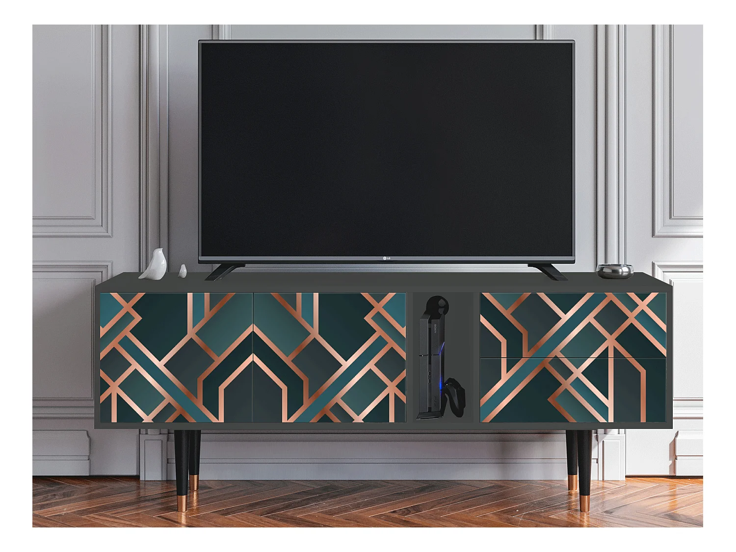 Meuble TV - 170х69х48 cm - T1 - Bronze Crossroad, Anthracite