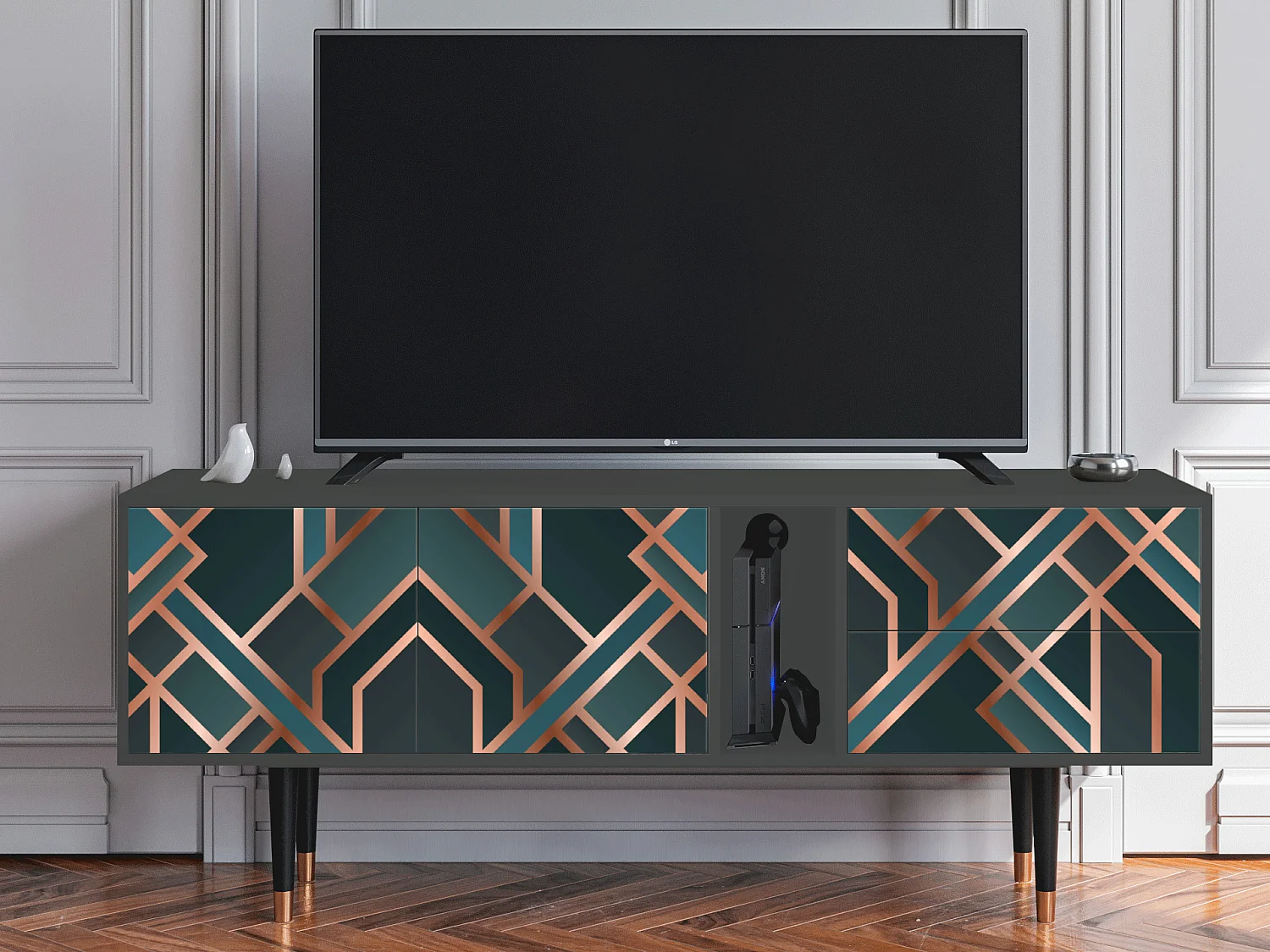 Meuble TV - 170х69х48 cm - T1 - Bronze Crossroad, Anthracite