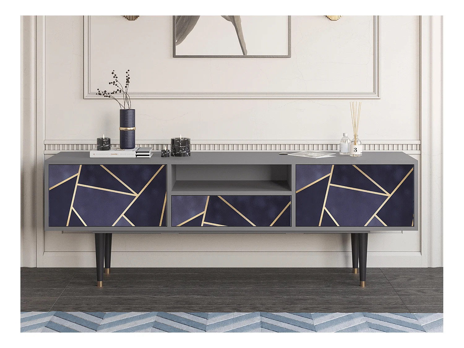 TV-Möbel - 170х59х41 cm - T6 - The Amethyst, Grau