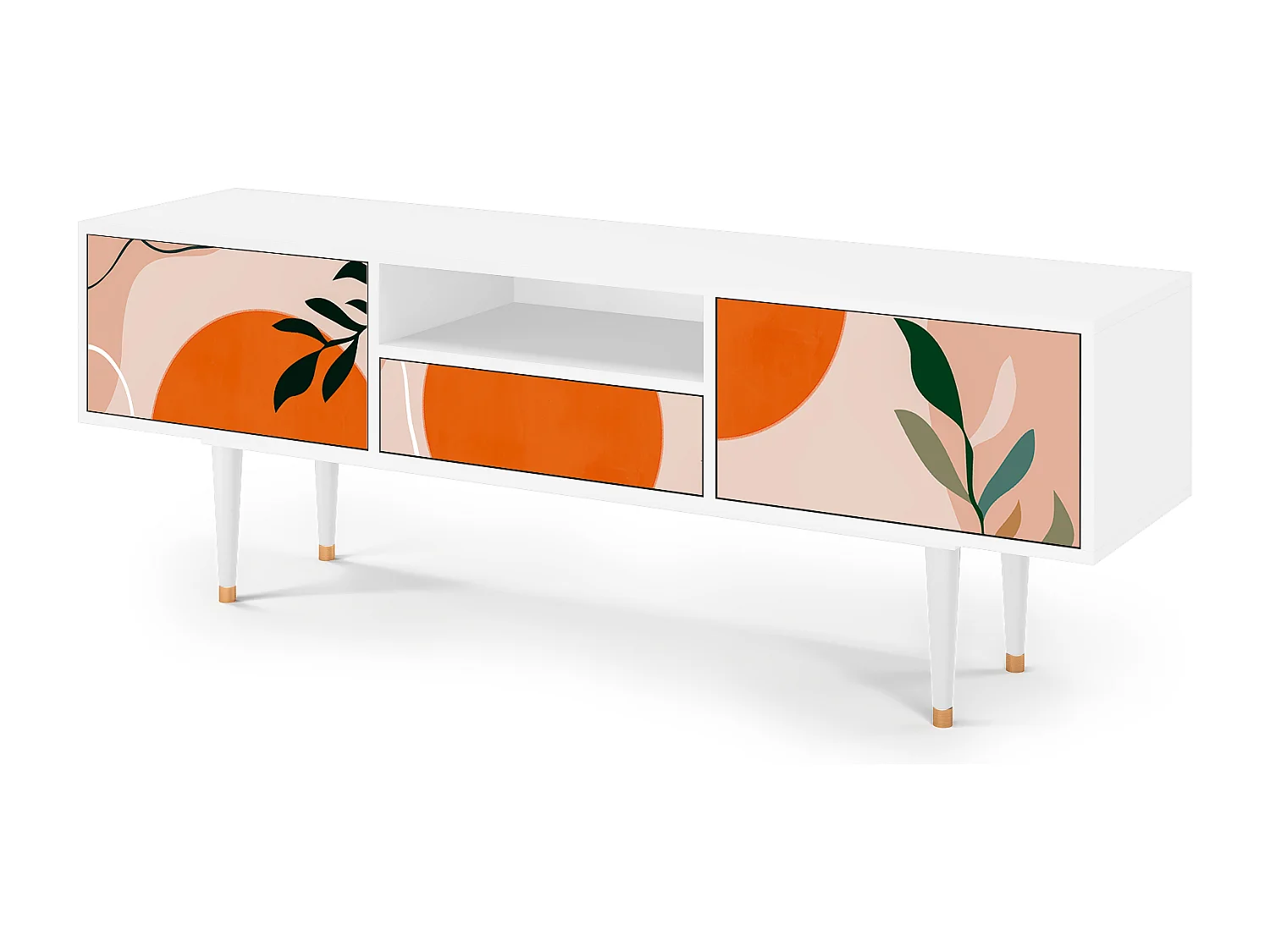 Mueble de TV - 170х59х41 cm - T6 - Artwork, Blanco