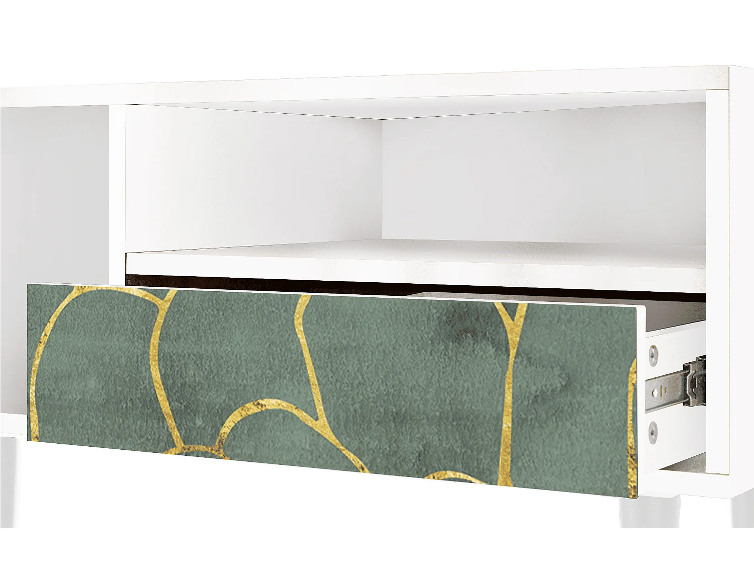 Meuble TV - 115х59х48 cm - T3 - Magnificent Water Lily, Blanc