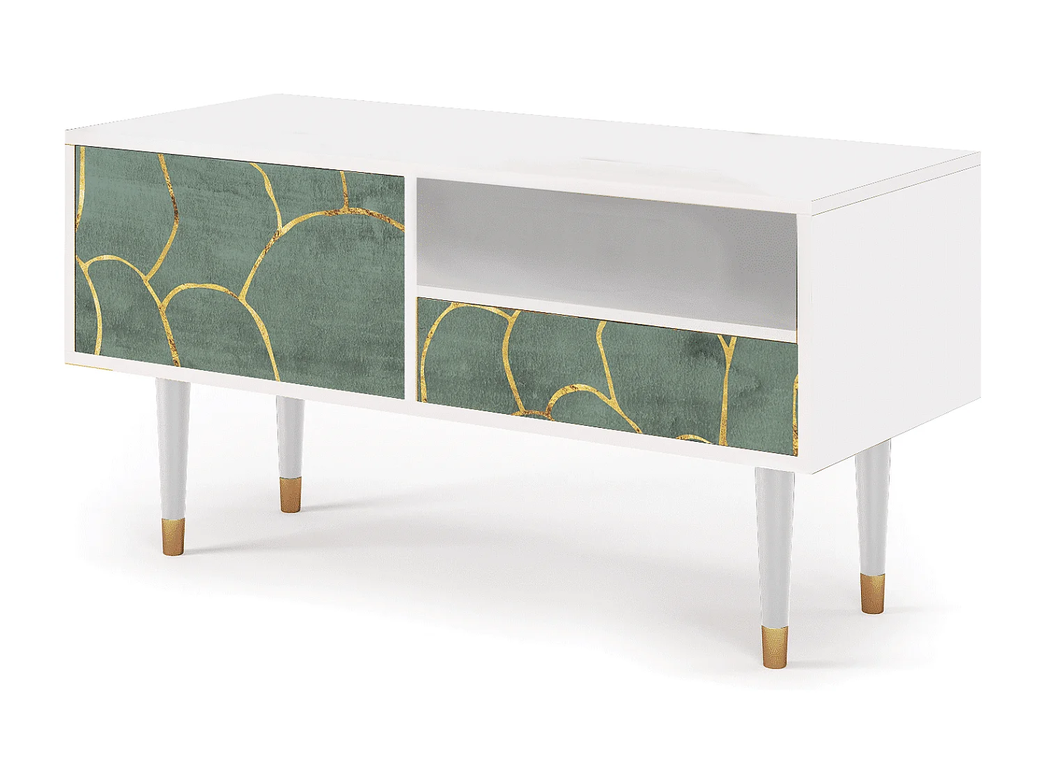 TV-meubel - 115х59х48 cm - T3 - Magnificent Water Lily, Wit