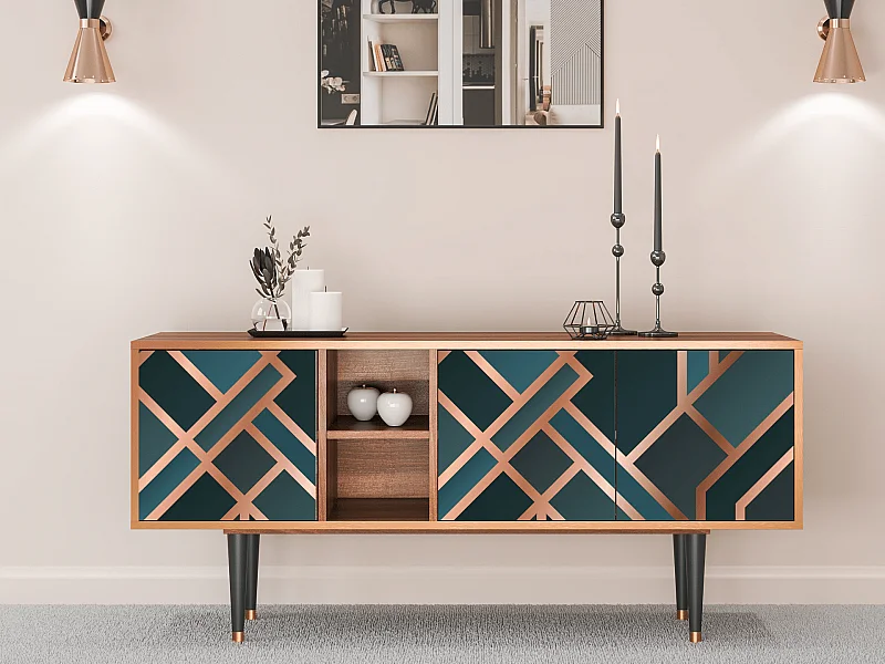 TV-meubel - 150х69х41 cm - T5 - Bronze Crossroad, Walnoot