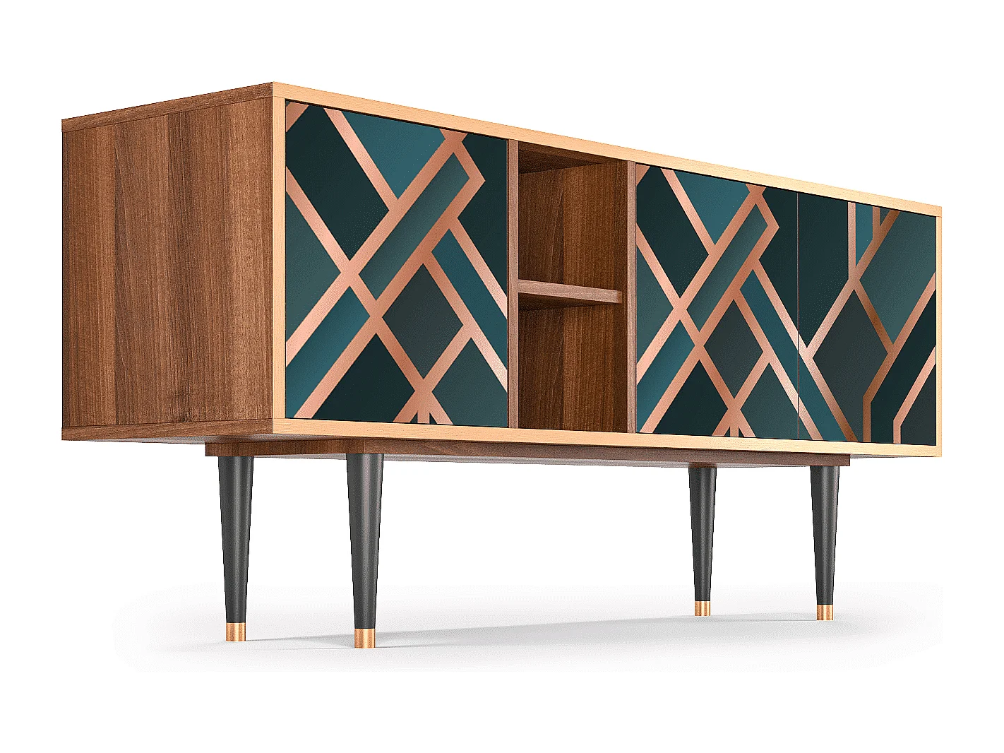 Meuble TV - 150х69х41 cm - T5 - Bronze Crossroad, Noyer