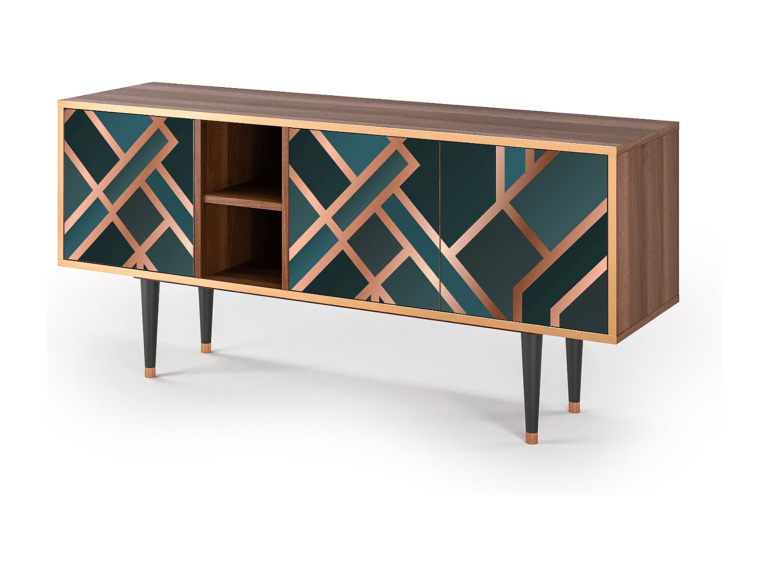 Mueble de TV - 150х69х41 cm - T5 - Bronze Crossroad, Nogueira