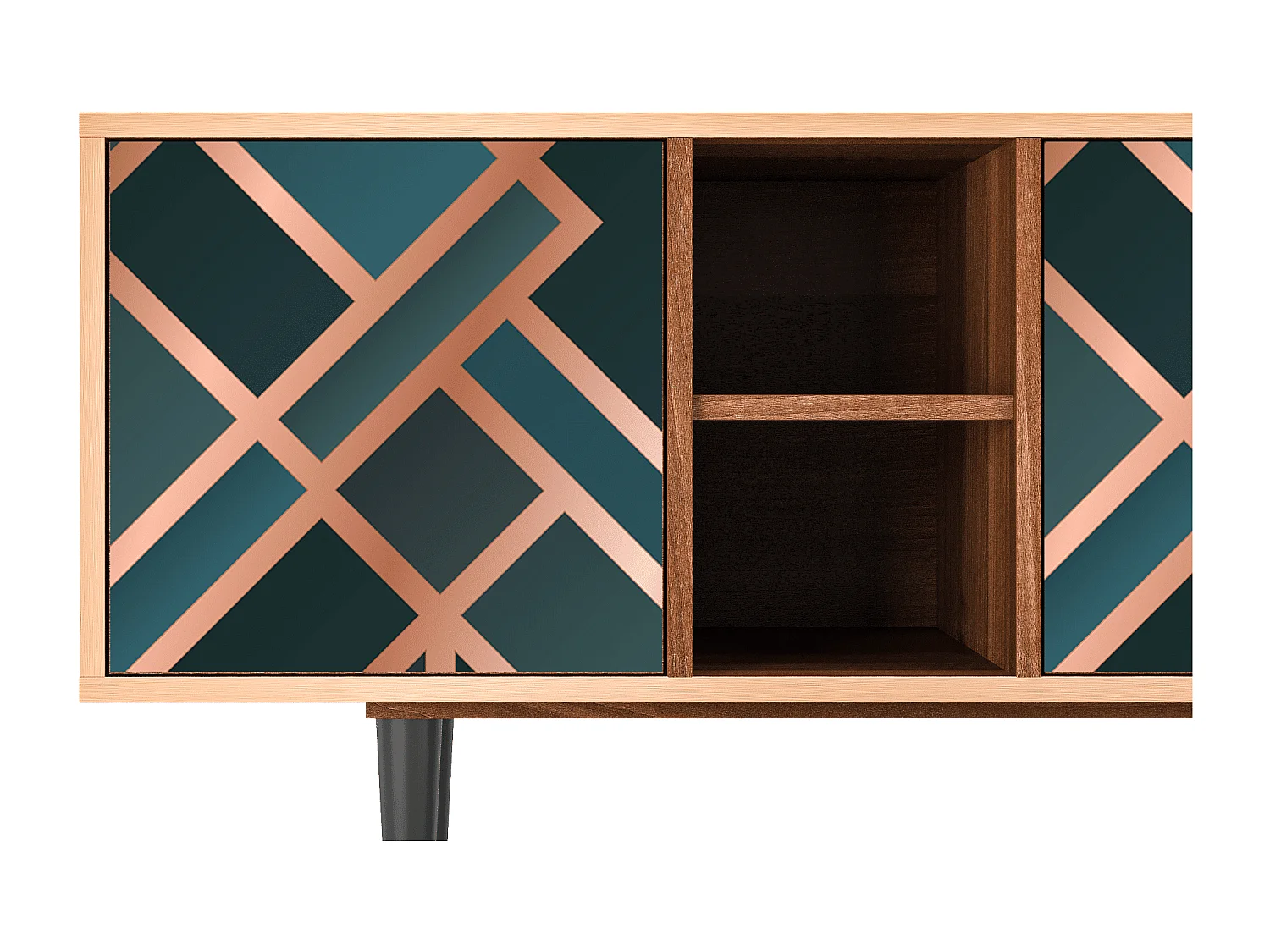 Mueble de TV - 150х69х41 cm - T5 - Bronze Crossroad, Nogueira