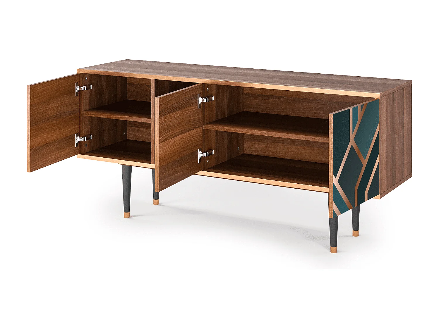 Mueble de TV - 150х69х41 cm - T5 - Bronze Crossroad, Nogueira