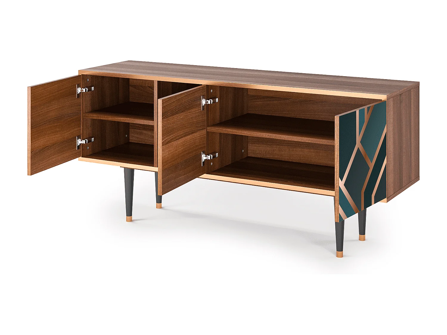 Meuble TV - 150х69х41 cm - T5 - Bronze Crossroad, Noyer