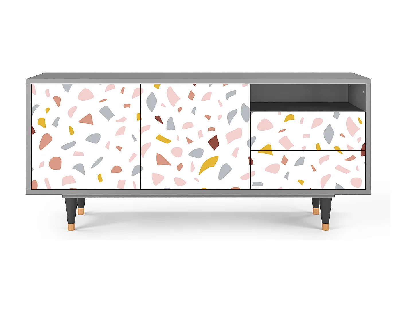 Mueble de TV - 125х56х41 cm - T7 - Marmelade Cheese, Gris