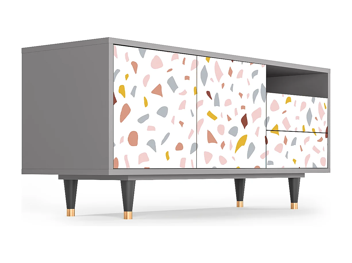 Mueble de TV - 125х56х41 cm - T7 - Marmelade Cheese, Gris