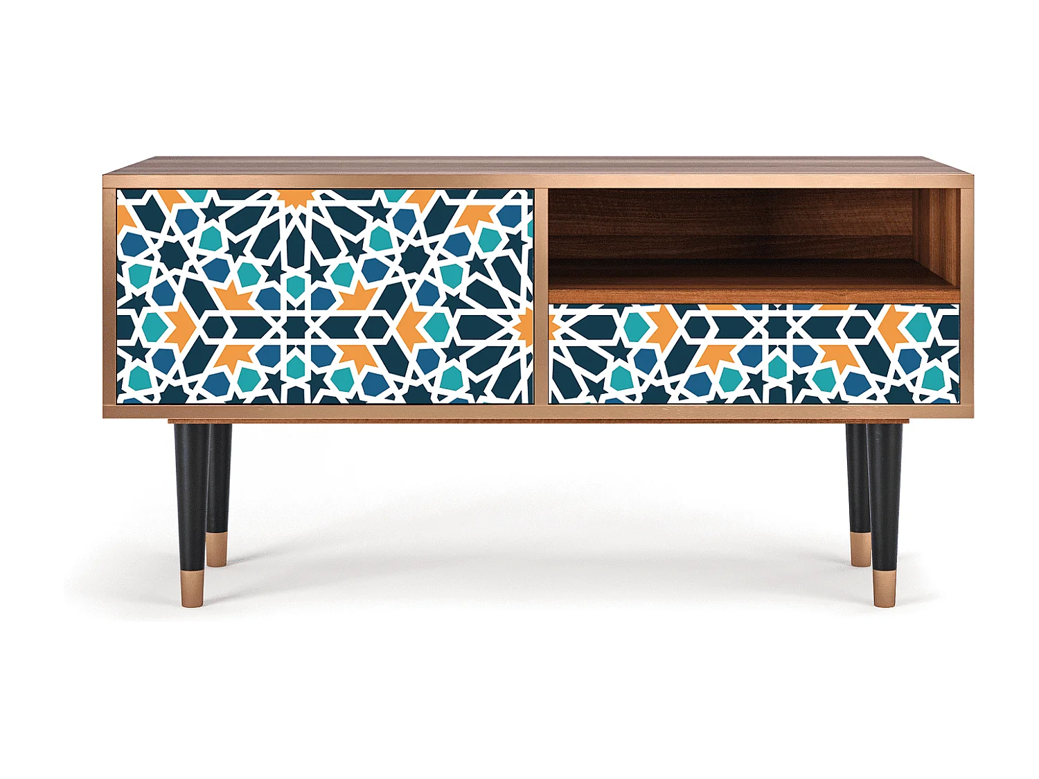 Meuble TV - 115х59х48 cm - T3 - Kaleidoscope, Noyer