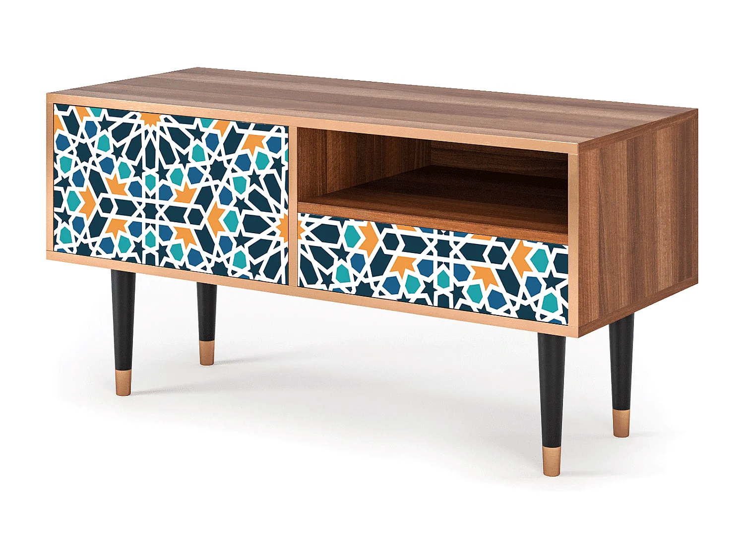 Meuble TV - 115х59х48 cm - T3 - Kaleidoscope, Noyer