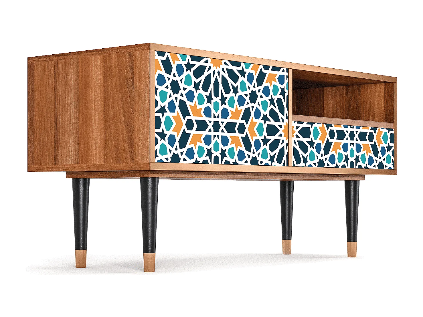 Meuble TV - 115х59х48 cm - T3 - Kaleidoscope, Noyer