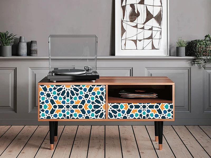 Meuble TV - 115х59х48 cm - T3 - Kaleidoscope, Noyer