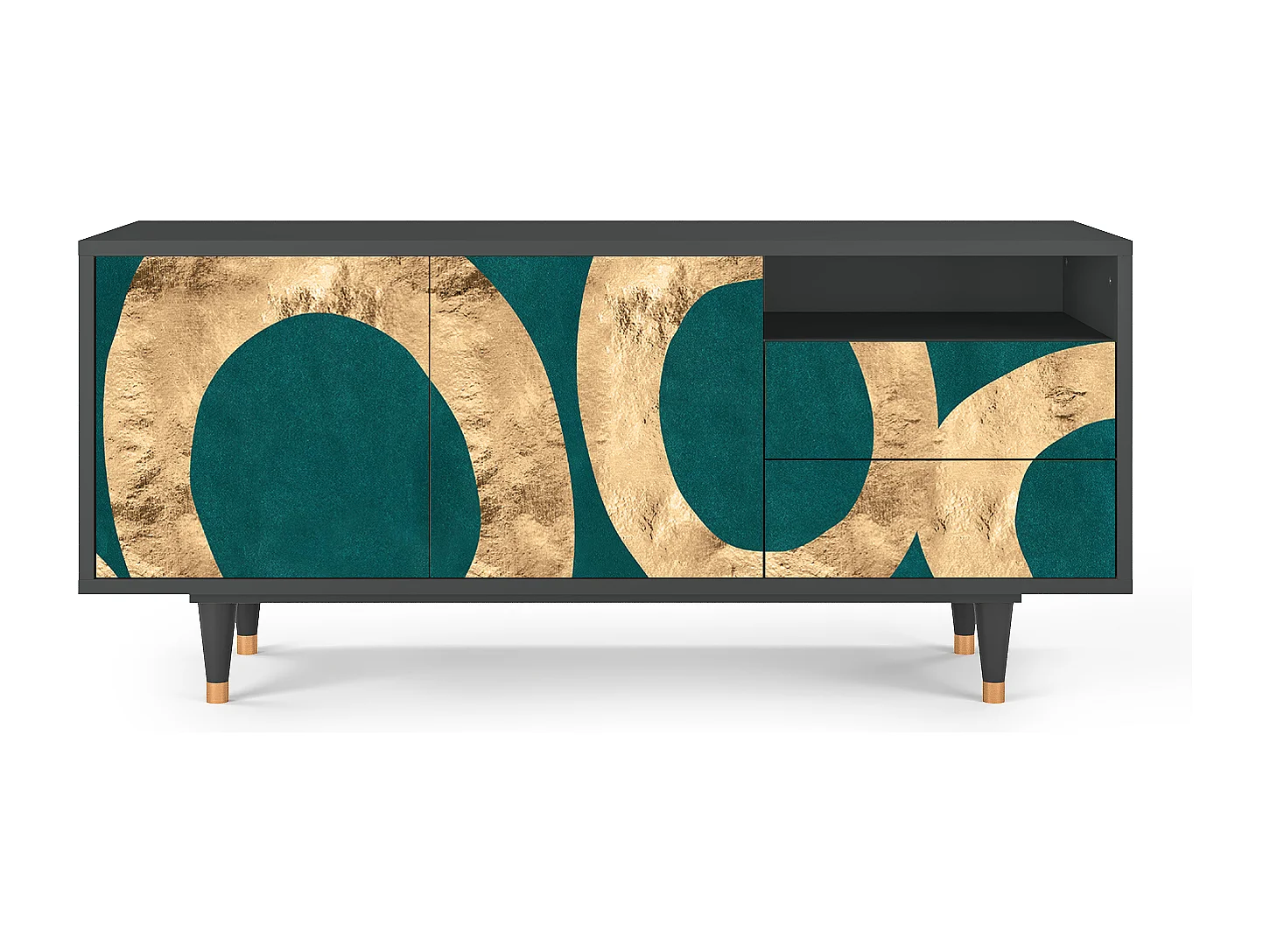 Mueble de TV - 125х56х41 cm - T7 - Zircon Sphere, Antracita