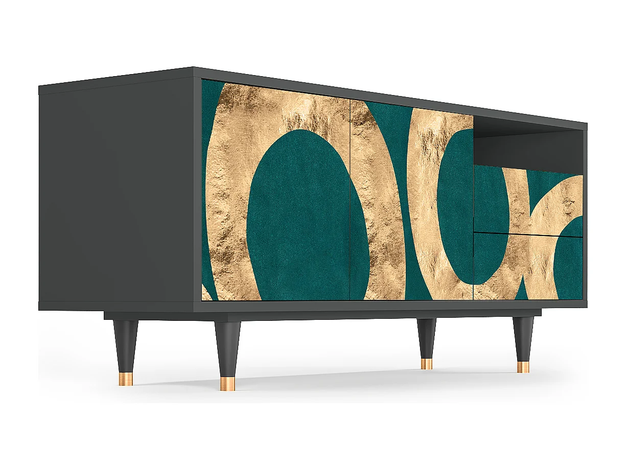 Mueble de TV - 125х56х41 cm - T7 - Zircon Sphere, Antracita