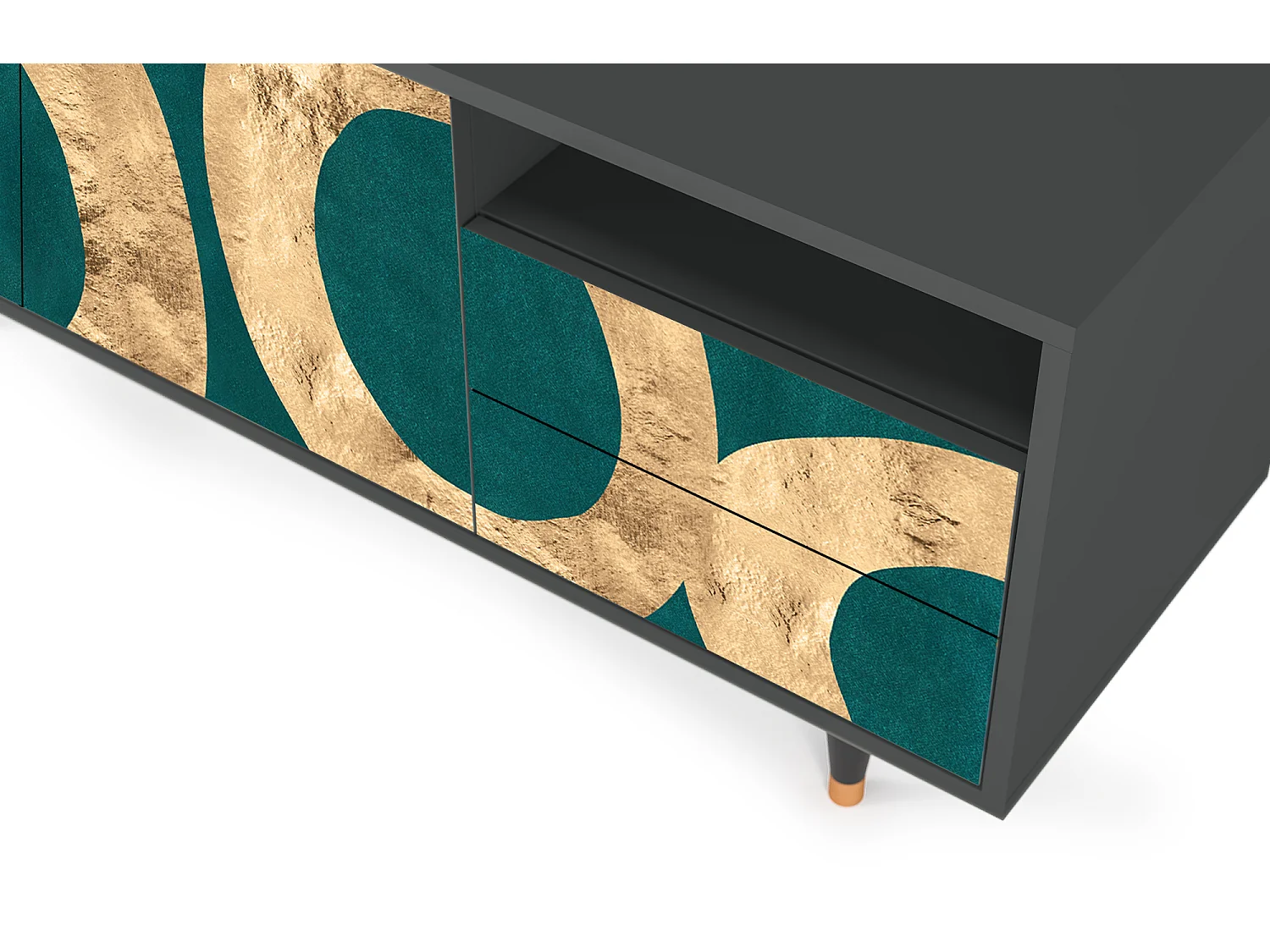 Mueble de TV - 125х56х41 cm - T7 - Zircon Sphere, Antracita