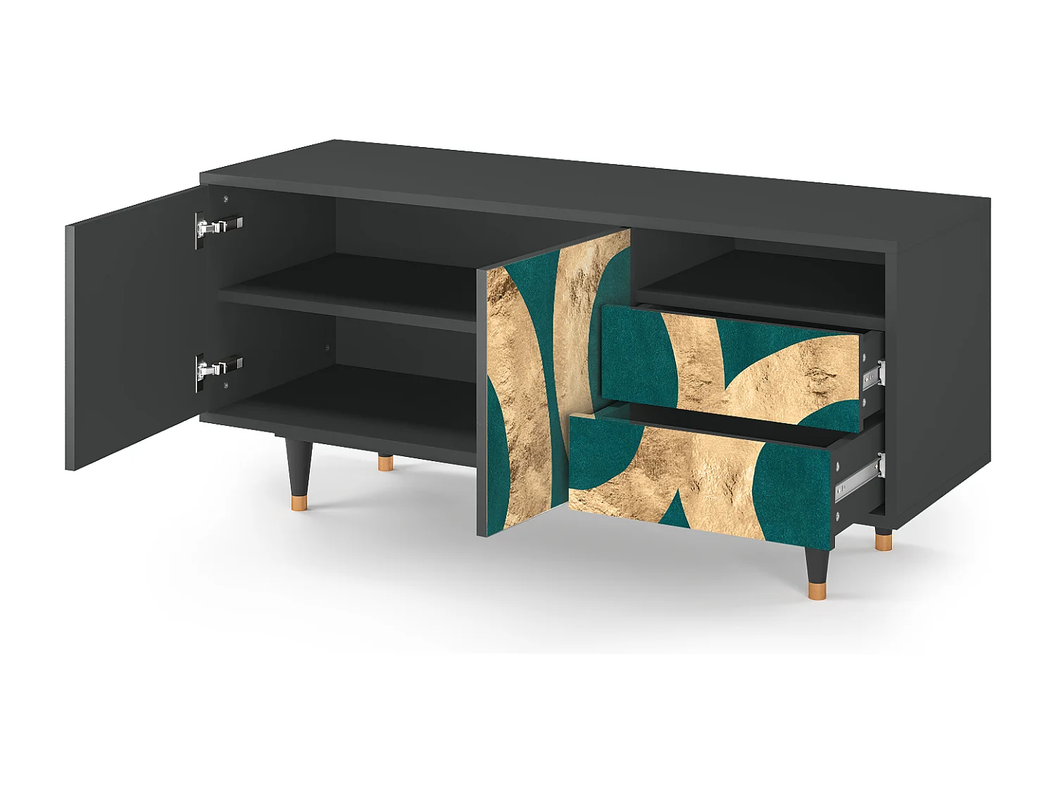 Mueble de TV - 125х56х41 cm - T7 - Zircon Sphere, Antracita