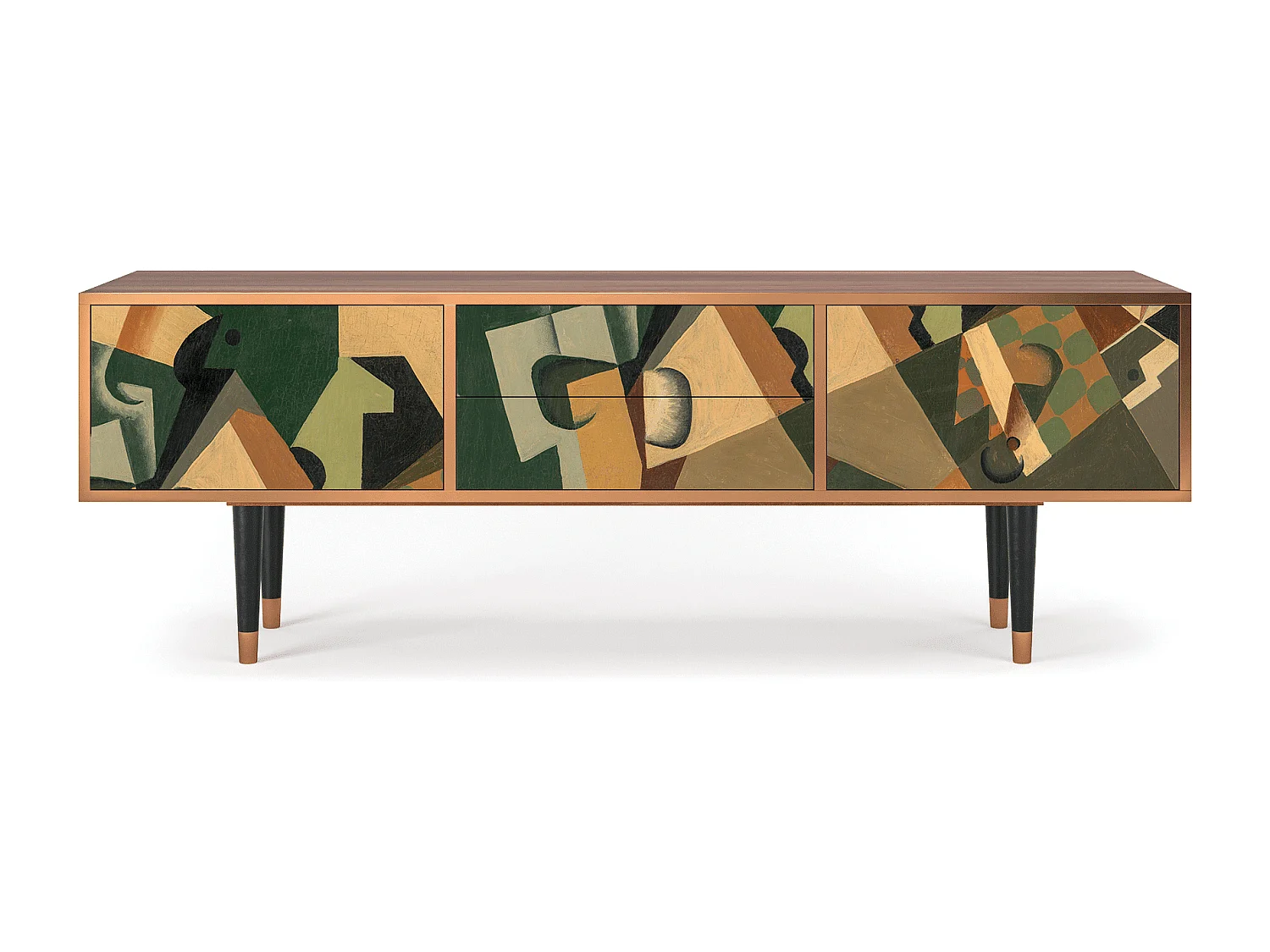 Meuble TV - 170х59х48 cm - T4 - Glass and Checkerboard, Noyer