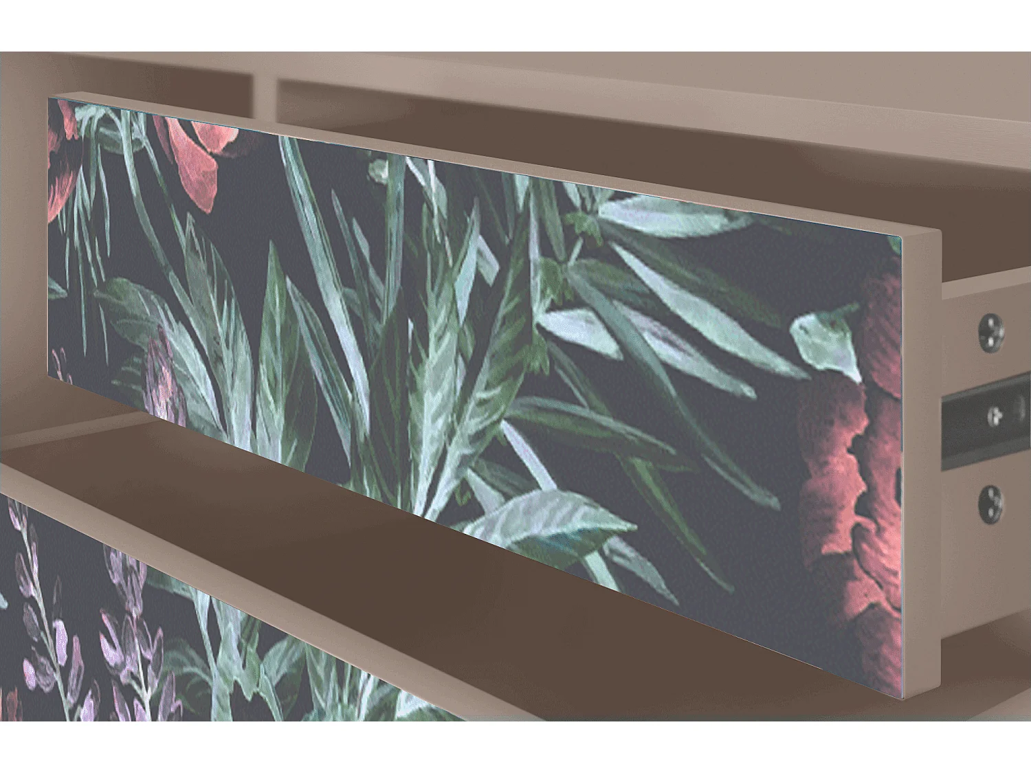 Meuble TV - 170х59х48 cm - T4 - Dark Peonies, Latte