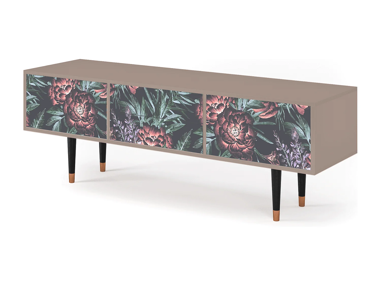 Meuble TV - 170х59х48 cm - T4 - Dark Peonies, Latte