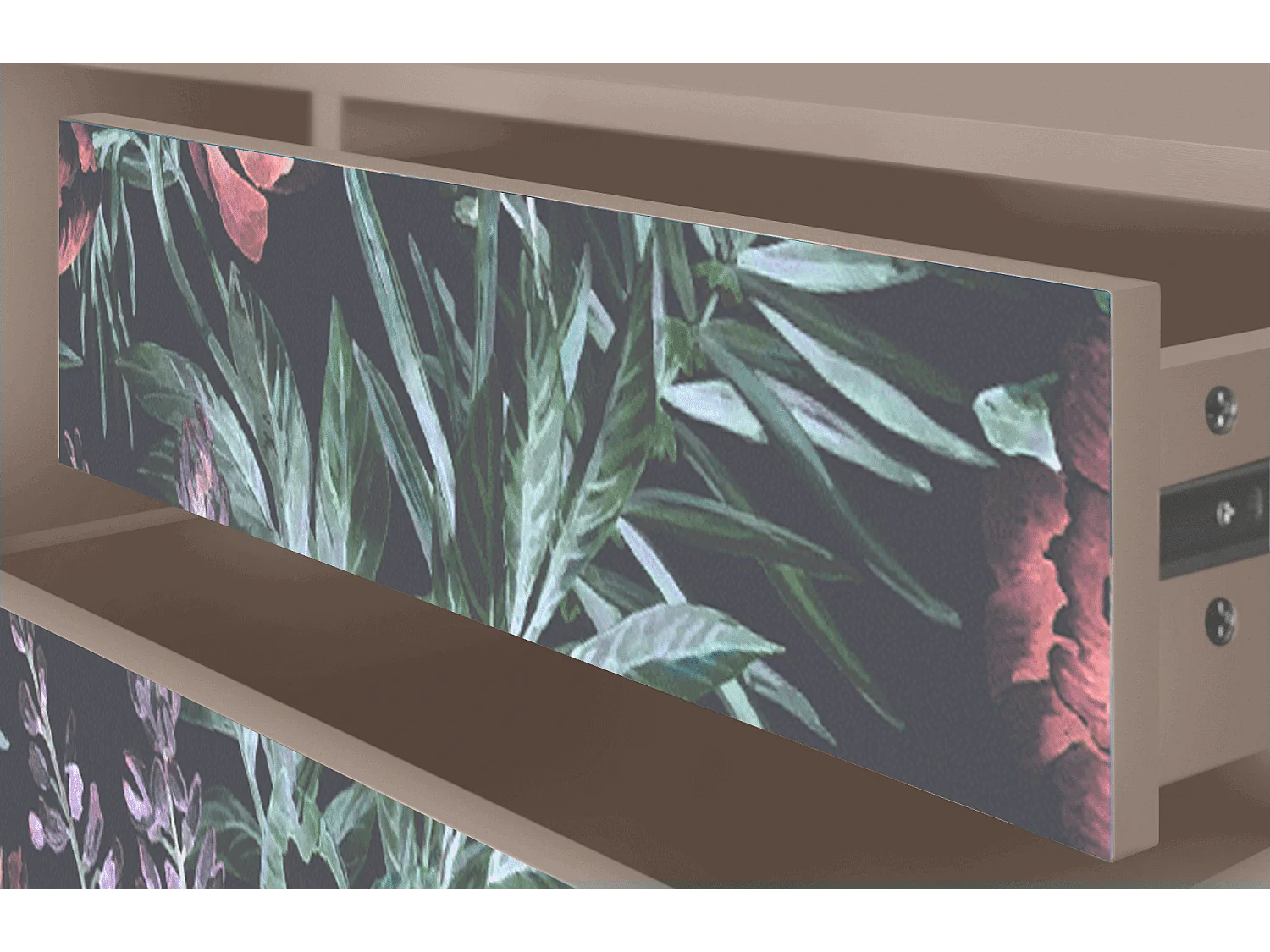 Meuble TV - 170х59х48 cm - T4 - Dark Peonies, Latte