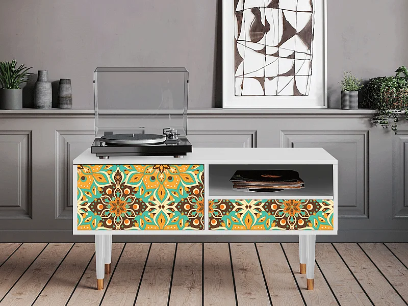 TV-Möbel - 115х59х48 cm - T3 - Indian Spices, Weiß