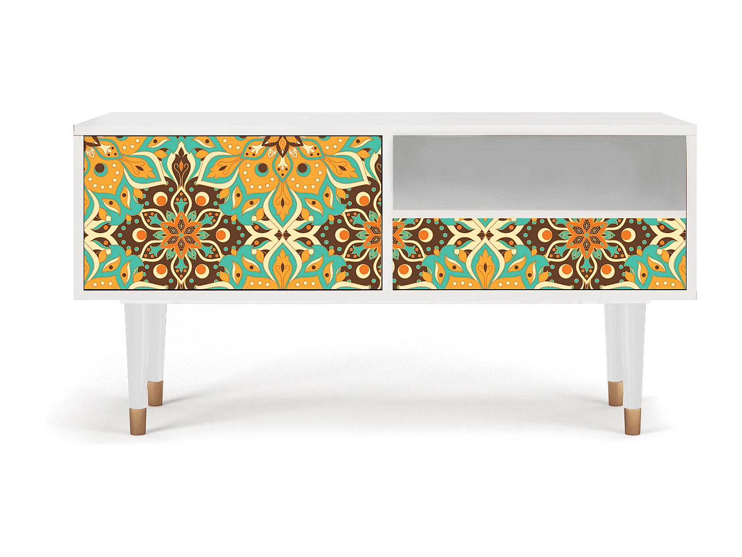 Meuble TV - 115х59х48 cm - T3 - Indian Spices, Blanc