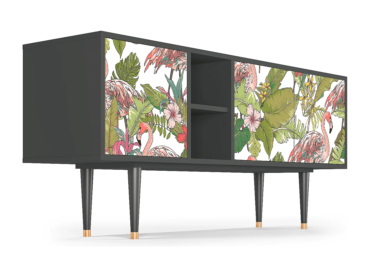 Szafka RTV - 150х69х41 cm - T5 - Sweet Flamingo, Antracyt