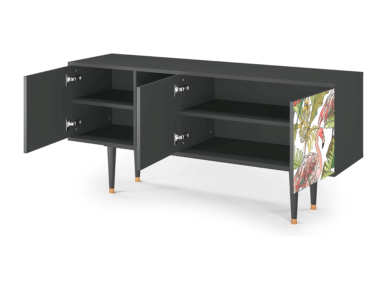 Szafka RTV - 150х69х41 cm - T5 - Sweet Flamingo, Antracyt