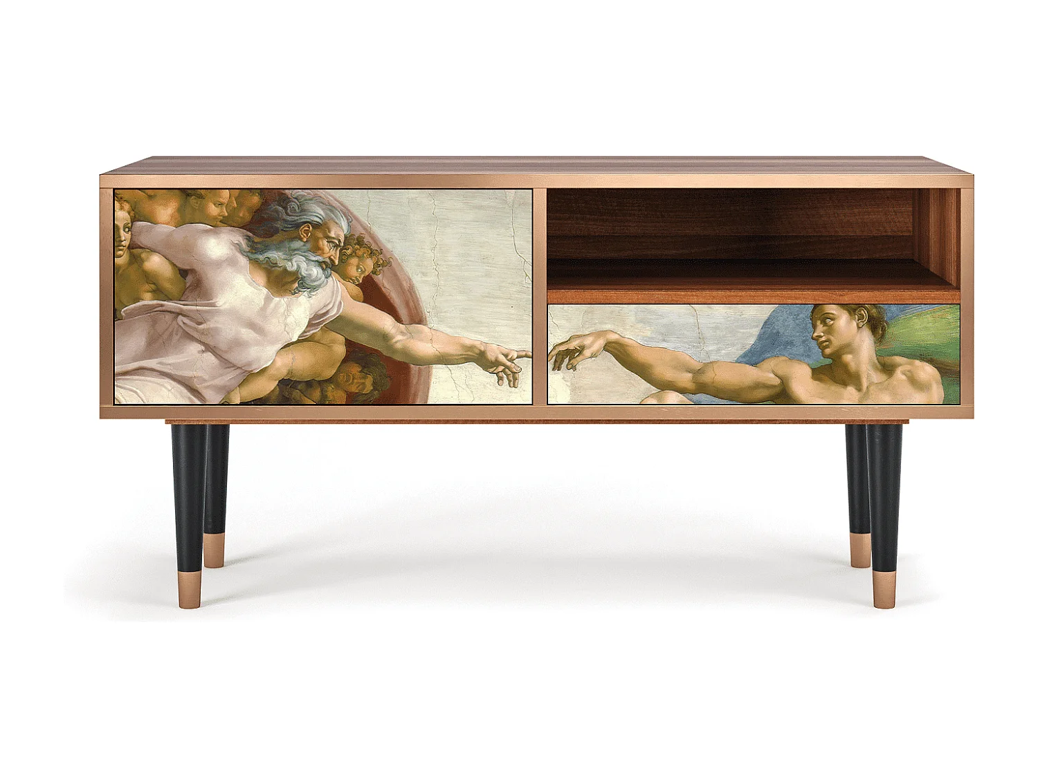 Meuble TV - 115х59х48 cm - T3 - The Creation of Adam, Noyer
