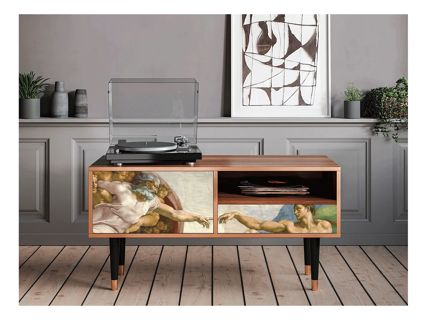 Mobile TV - 115х59х48 cm - T3 - The Creation of Adam, Noce