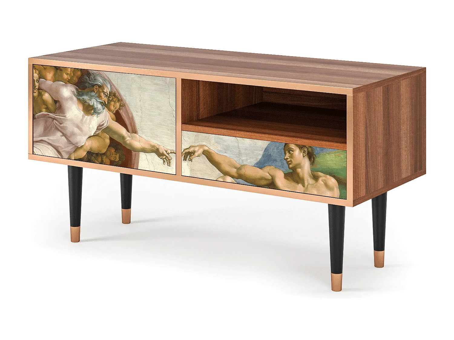 Meuble TV - 115х59х48 cm - T3 - The Creation of Adam, Noyer