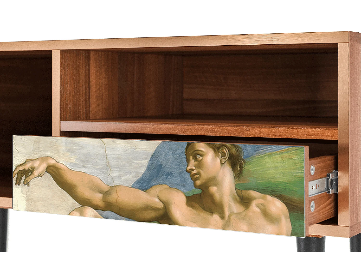 Meuble TV - 115х59х48 cm - T3 - The Creation of Adam, Noyer