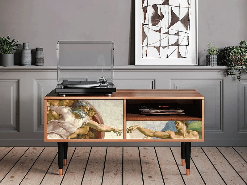TV-meubel - 115х59х48 cm - T3 - The Creation of Adam, Walnoot