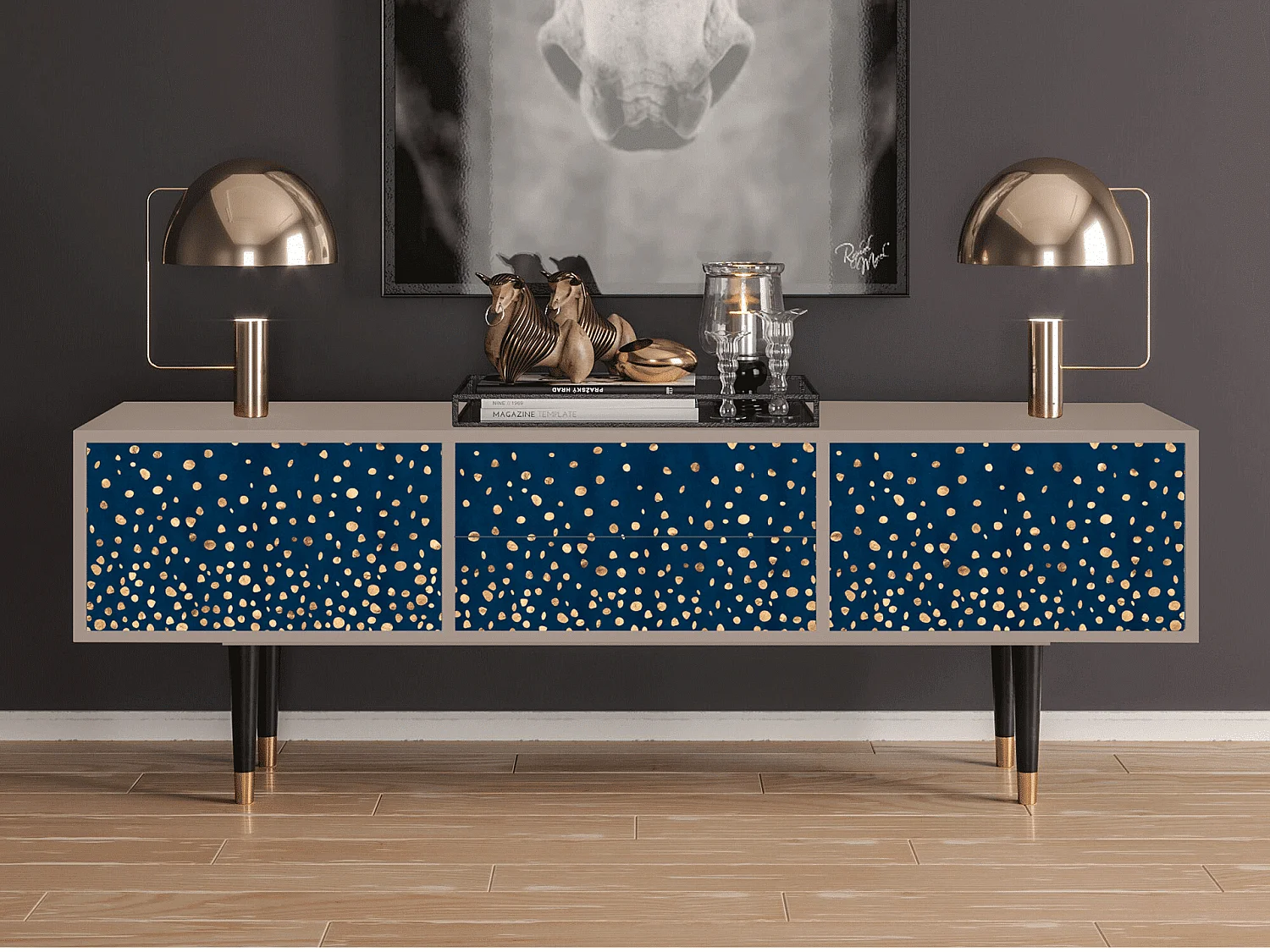 TV-Möbel - 170х59х48 cm - T4 - Night Skies, Latte