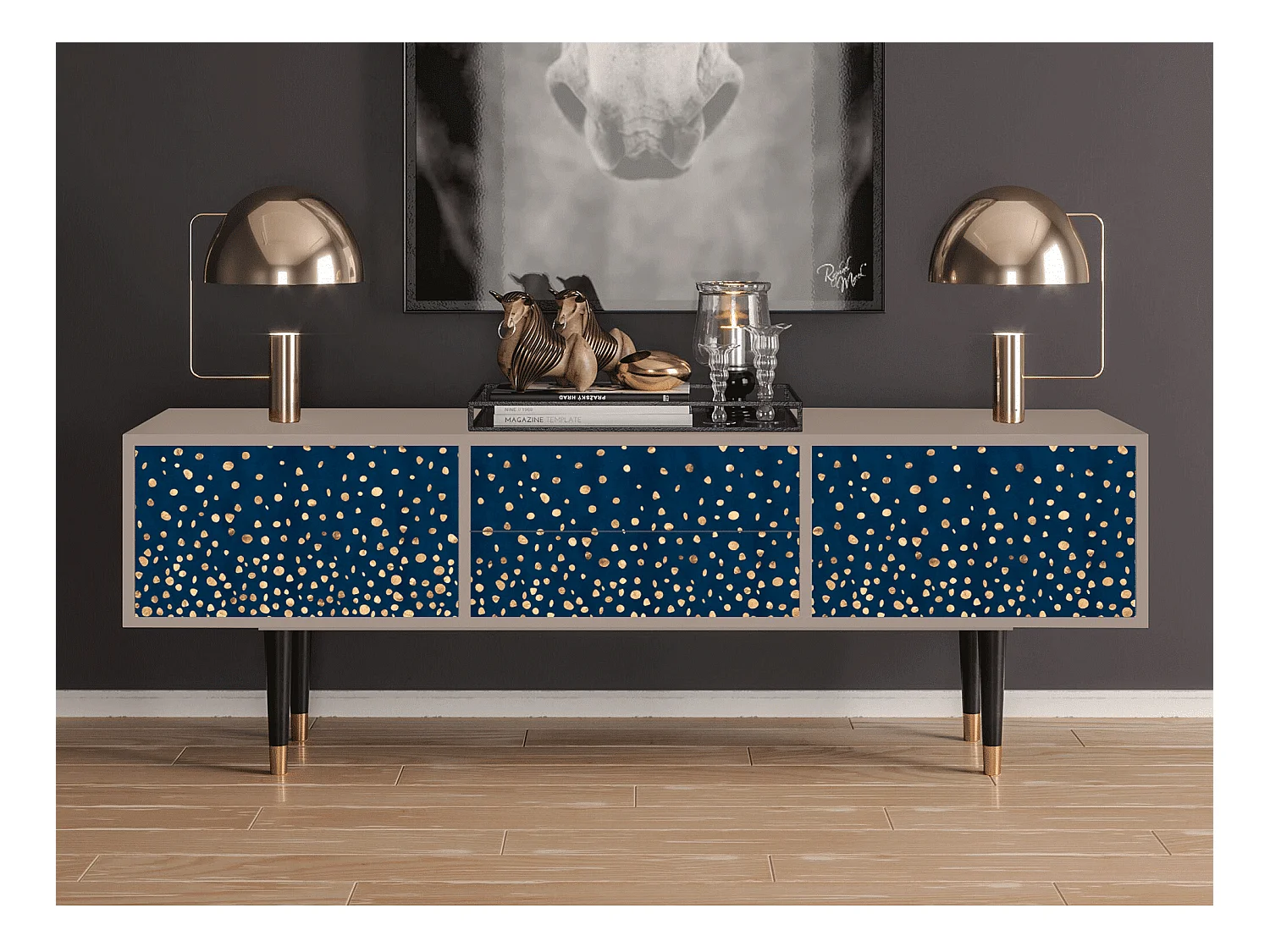 Meuble TV - 170х59х48 cm - T4 - Night Skies, Latte