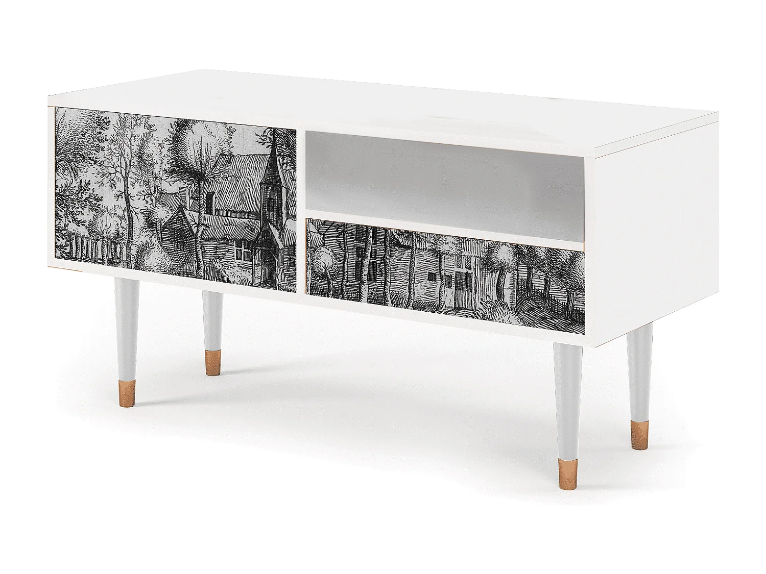 Mobile TV - 115х59х48 cm - T3 - A Pond, Bianco