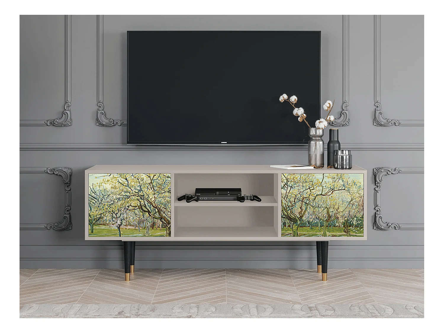 Meuble TV - 170х69х48 cm - T2 - The Blanc Orchard, Sable