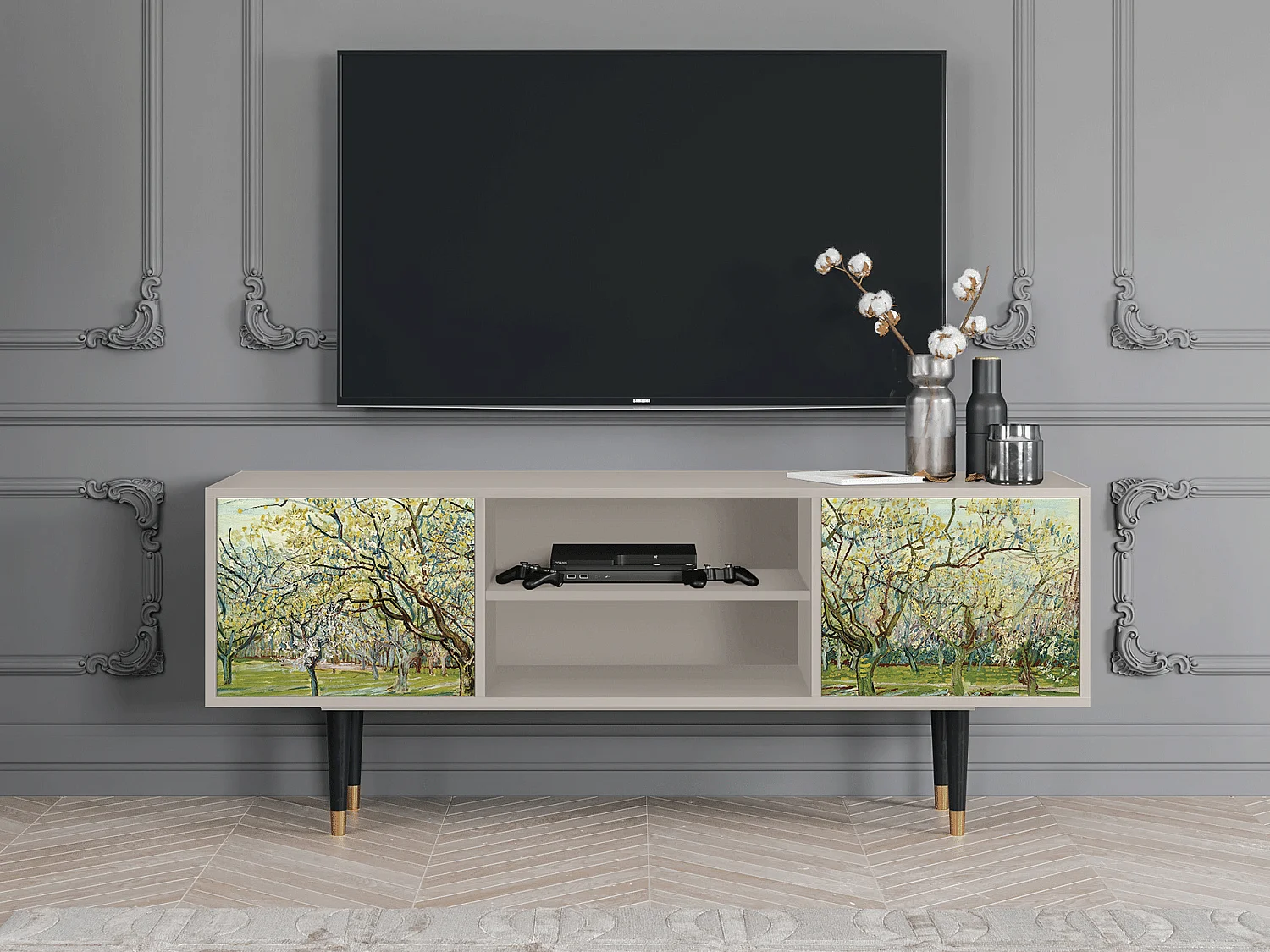 Mobile TV - 170х69х48 cm - T2 - The Bianco Orchard, Sabbia