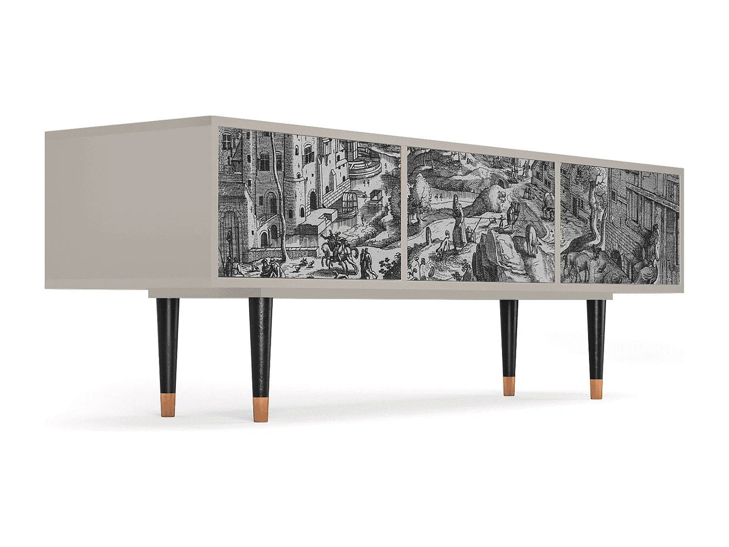 Szafka RTV - 170х59х48 cm - T4 - Bird Dropping, Piaskowy