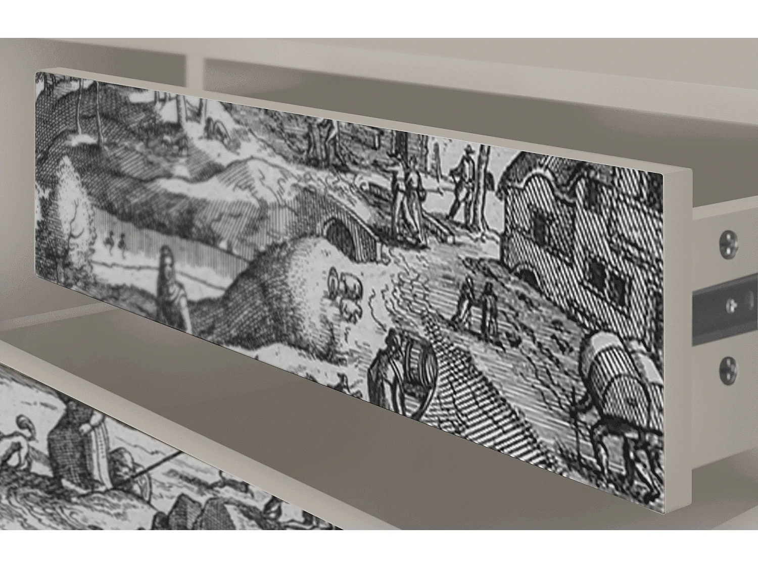 Szafka RTV - 170х59х48 cm - T4 - Bird Dropping, Piaskowy