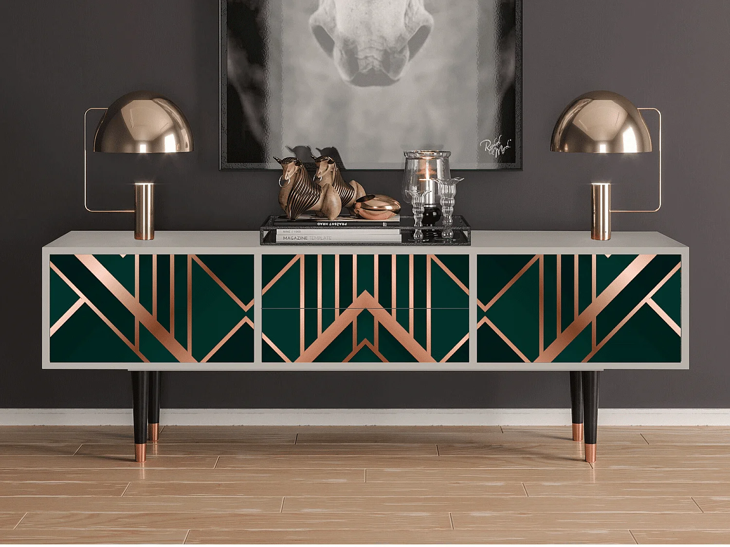 Meuble TV - 170х59х48 cm - T4 - Emerald Gatsby, Sable