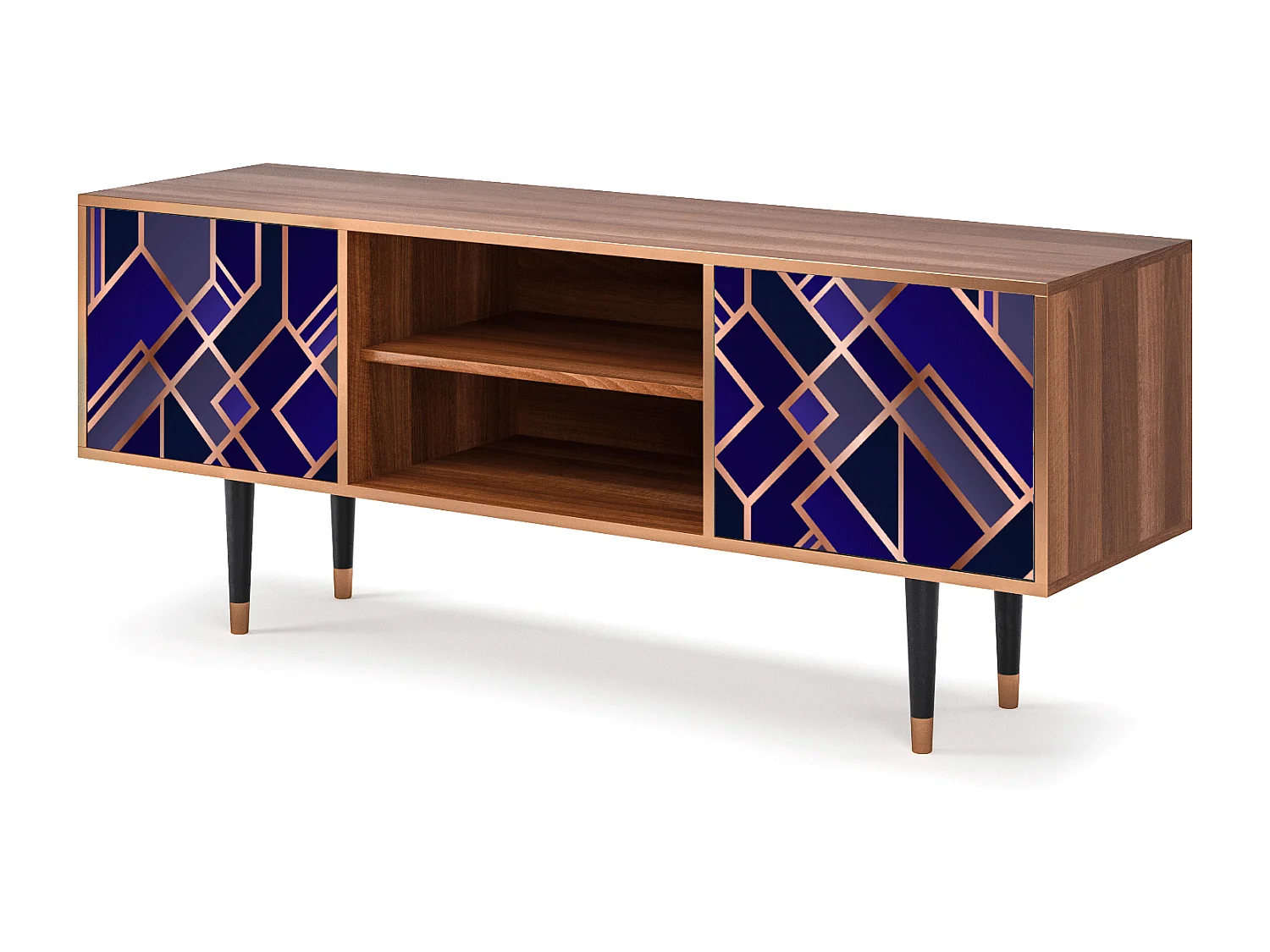 Meuble TV - 170х69х48 cm - T2 - Aquamarine Getsby, Noyer