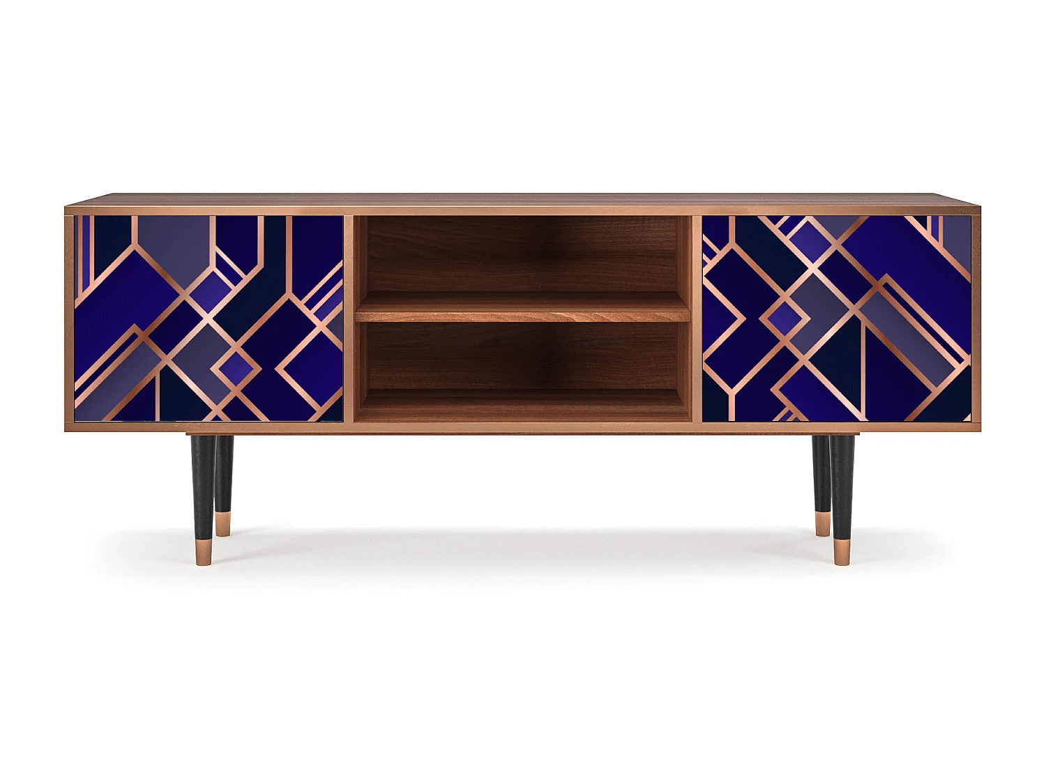 Meuble TV - 170х69х48 cm - T2 - Aquamarine Getsby, Noyer